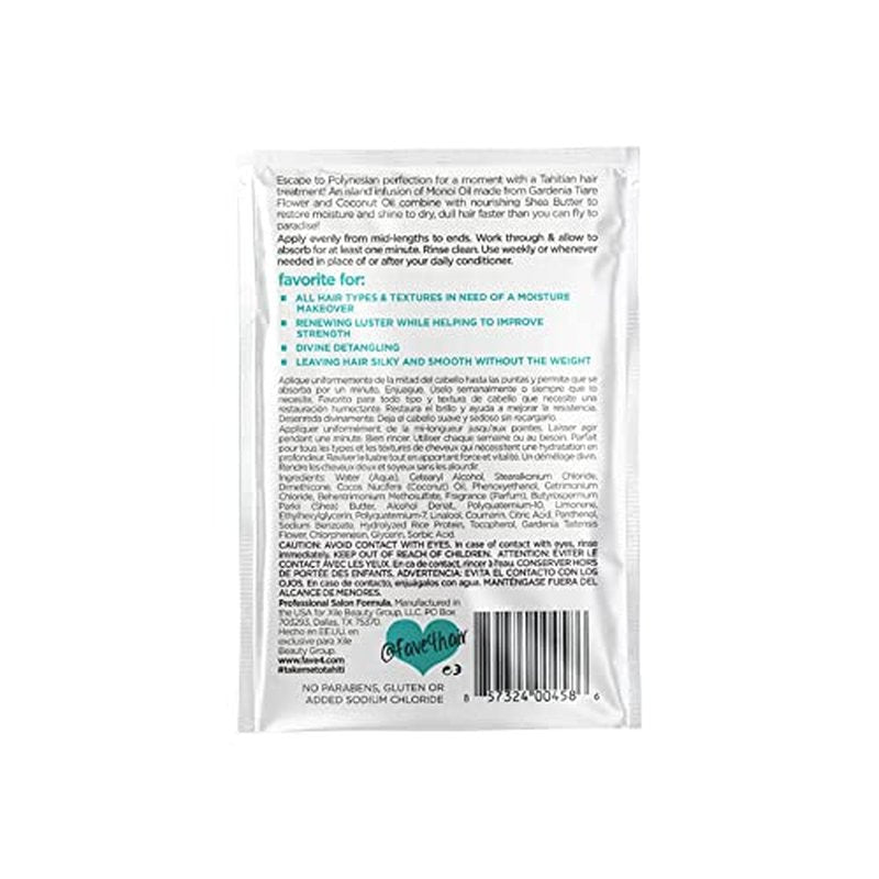 fave4 hair Take Me to Tahiti Hair Mask with Monoi Oil, Nourish Damaged Hair in One Minute, 5 fl oz