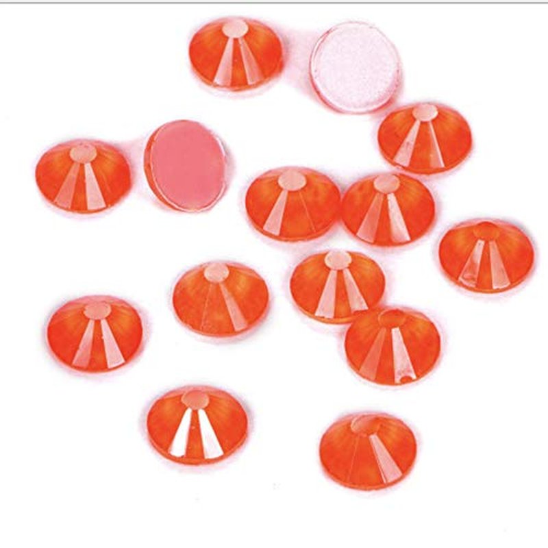Neon Crystal Color Nail Art Size ss12 ss16 ss20 ss30 Flatback Glass Rhinestones Glue Fix (ss12 (3.0mm) 1440 pcs, Neon Yellow)