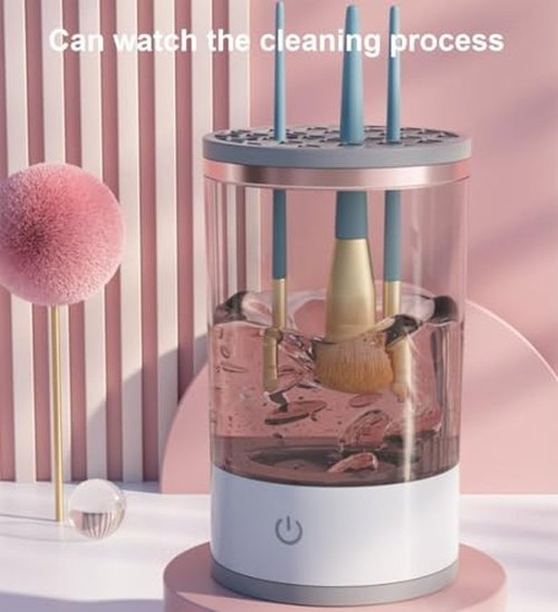 Beauty Swirl Cosmetic Brush Cleaner, The Cozy Luna Brush Cleaner, Makeup Brush Cleaner Machine, Electric Makeup Brush Cleaner, Automatic Makeup Brush Cleaner, for All Size Makeup Brush (10PCS)