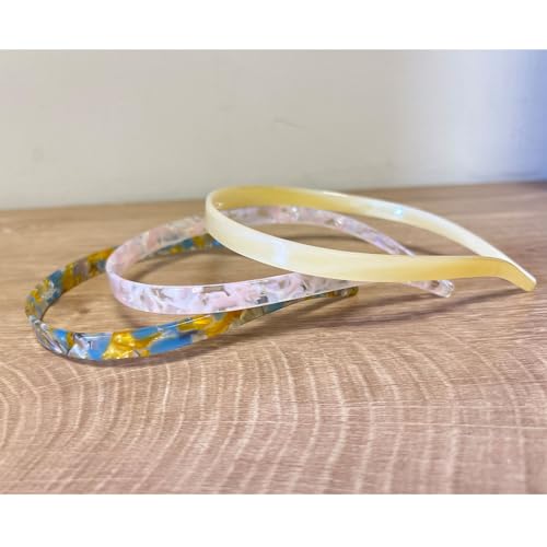 KOVOLITU 3 Pack Eyewear Headbands Comfortable Plain Headbands for Women Headband Designed for Eyewear Fashion Skinny Headbands(Beige,Pink,Blue)