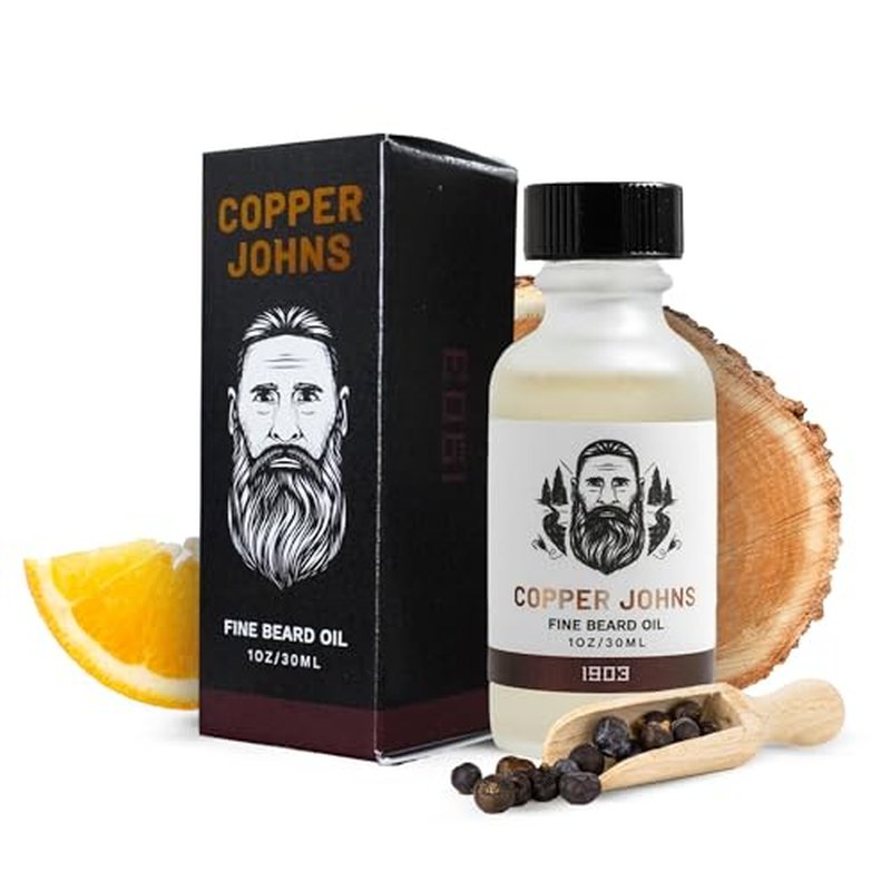 Copper Johns Beard Oil for Men Growth, Castor & Jojoba Oil with Sea Minerals, Increases Softness & Control for Fuller-Looking Beard, Mens Beard Oil, 1903-Sage, Orange & Cedar, 1 oz