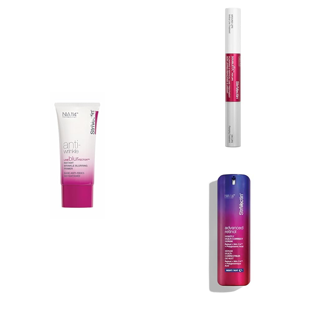 StriVectin Line BlurFector™ Instant Wrinkle Blurring Primer, Anti-Wrinkle Double Fix, and Advanced Retinol Nightly Multi-Correct Serum