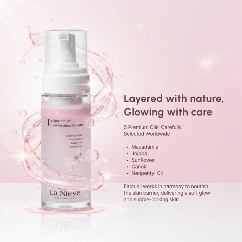 Yulmu Snow Rejuvenating Booster - Hydrating Foam Serum with Yulmu Seed Water & 5-Oil Blend | 5.07 fl oz
