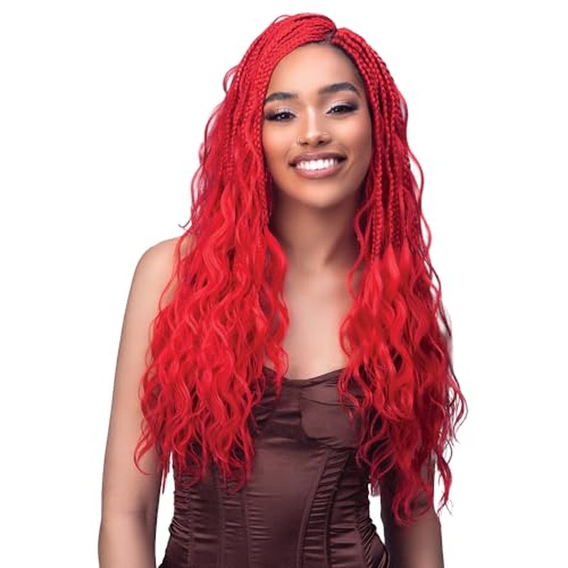 BOBBI BOSS Pre-Feathered Braid 3X BODY WAVE 20" (3-Pack, Red)