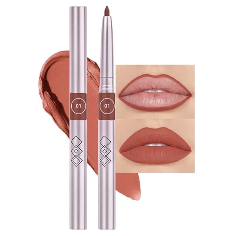 lip liner pencils, Modern Classic Lip Liner, Lip Liner Pigmented Vegan Matte, Lasting Finish Lip Liner, Luxurious Creamy Long Lasting Lip Liner, Prevents Feathering and Fading (12#Bean Paste, 1)