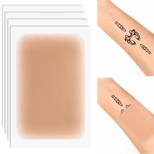 ANCIRS 4pcs Tattoo Cover Up Patch, Invisible Breathable Scar Patch, Waterproof Sweatproof Concealer Makeup Sticker, Skin Cover Up Pad for Tattoo, Scar, Birthmarks, Dark Spots (Dark Skin)