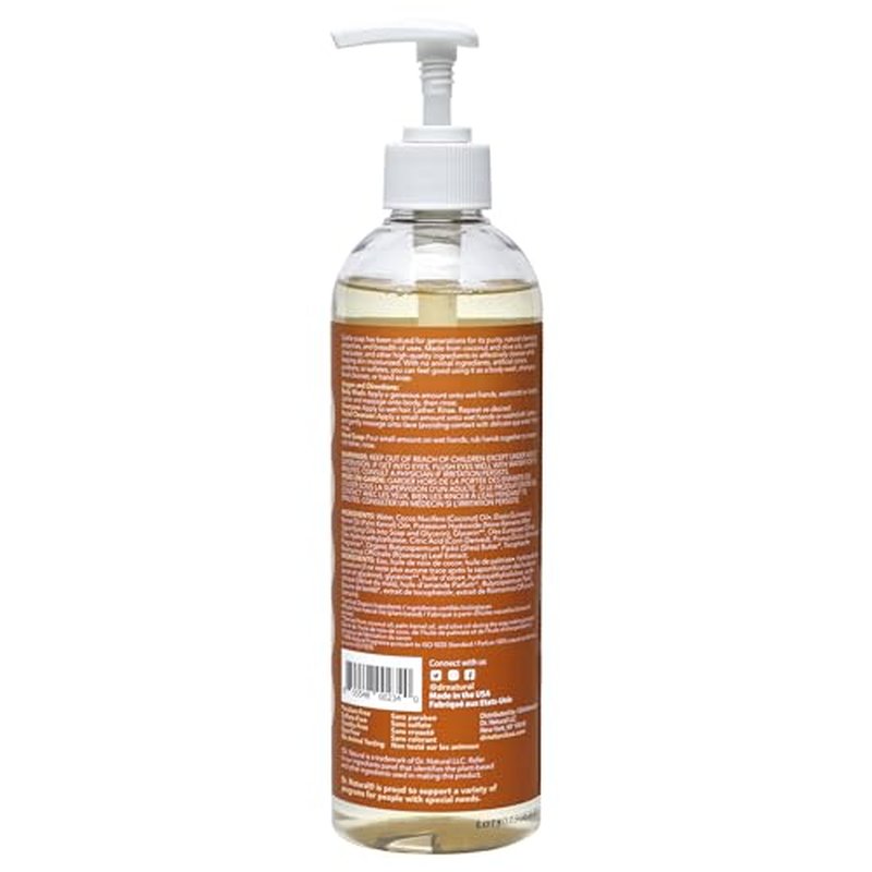 Dr. Natural Castile Liquid Soap - Multi-Use Body Wash, Shampoo and Face Wash - Hydrating Body Soap for Skin, Hair, Pets and Home - Almond - 16 oz