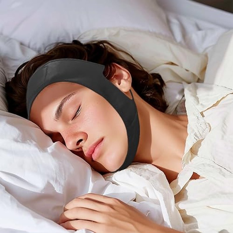Yuibthr Chin Strap for Sleeping, V Line Lifting Mask, Reusable Face Strap, Jaw Exerciser (Black-Fall Maple Leaf-G)