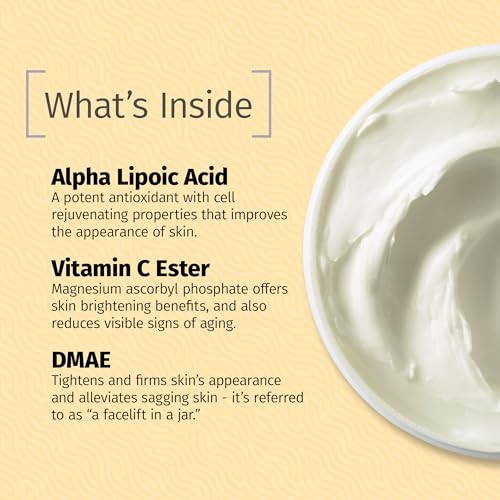 Reviva Labs DMAE Cream with Alpha Lipoic Acid, Vitamin C Ester - DMAE Lift and Firm Cream for Neck and Face - Skin Firming and Moisturizing Cream