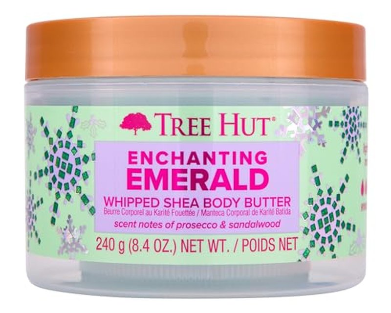Tree Hut Enchanting Emerald Whipped Shea Body Butter | Long-lasting Hydration Leaves Skin Feeling Soft & Moisturized | Limited Edition Holiday | 8.4 fl oz.