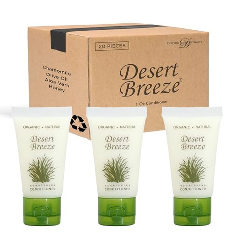 Desert Breeze Conditioner, Travel Size Hotel Toiletries, 1 oz. Flip Cap (Case of 20)