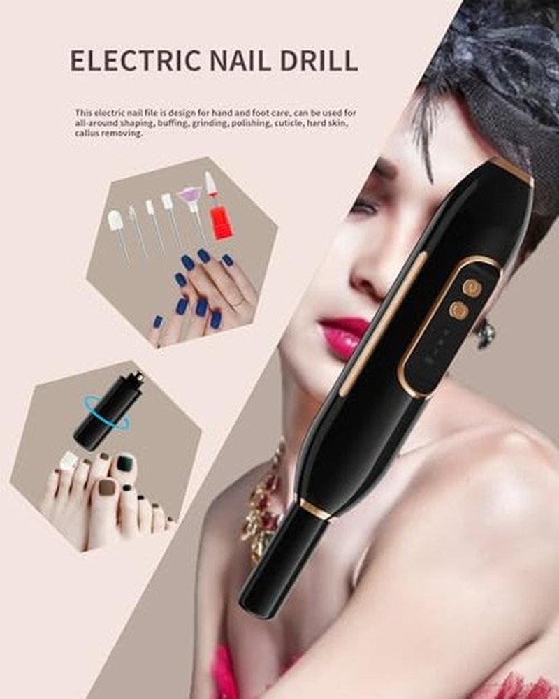 Electric Makeup Brush Cleaner/Dryer Machine & Electric Nail Drill 2 in 1 - Portable and Rechargeable 1500 mAh Long Battery Life, Low Noise, High Speed, for Home,Travel