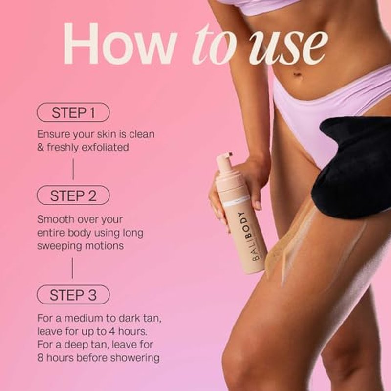 Bali Body Self-Tanning Mousse - Dark | Natural Bronzed Shade, Streak-Free Green Based Tinted Self-Tanner for All Skin Types | Vegan, Cruelty Free, Australian Made (200 ml/6.7 fl oz)