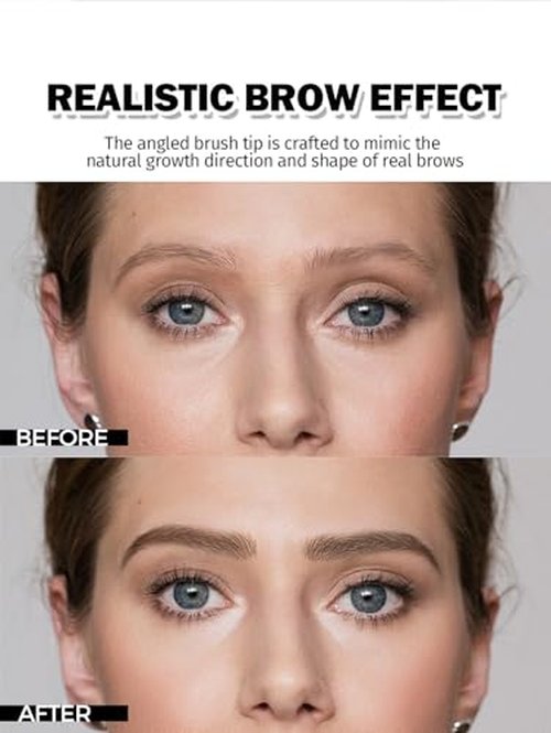 Revorie Brow-Fection Angled Brush & Dip Liquid Eyebrow Gel, Brow Lamination & Powder Pen, Eyebrow Hair Stroke Brush, Wild Eyebrow Pencil Waterproof Long Lasting Quick Drying (#01 Blond)