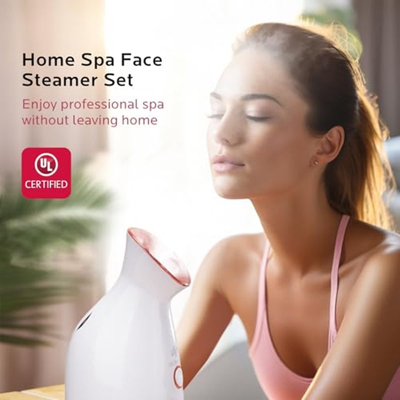 Dr. Pure Facial Steamer for Deep Cleaning: Face Steamer Unclogs Pores - Home Sauna Spa Humidifier Hot Mist for Women Men Sinuses Moisturizing Skin Care Tool (Black)