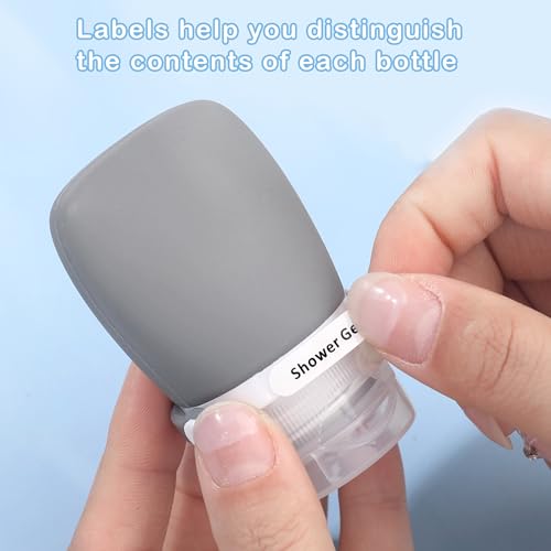 WXOIEOD 1 oz Travel Bottles, Leakproof Silicone Squeeze Bottle Mini Travel Size Container for Toiletries Lotion Shampoo and Conditioner Liquid Salad Dressing to go Condiment, TSA Approved, 4 Pack