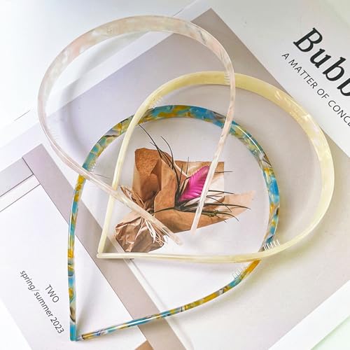 KOVOLITU 3 Pack Eyewear Headbands Comfortable Plain Headbands for Women Headband Designed for Eyewear Fashion Skinny Headbands(Beige,Pink,Blue)