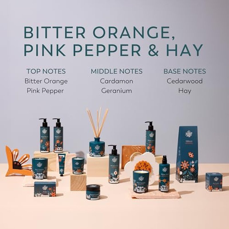 The Handmade Soap Company Hand Wash, Bitter Orange, Pink Pepper, & Hay Liquid Hand Soap, Natural Liquid Soap, Moisturizing Hand Soap, Cruelty Free & Vegan Hand Soap, 8.5fl oz