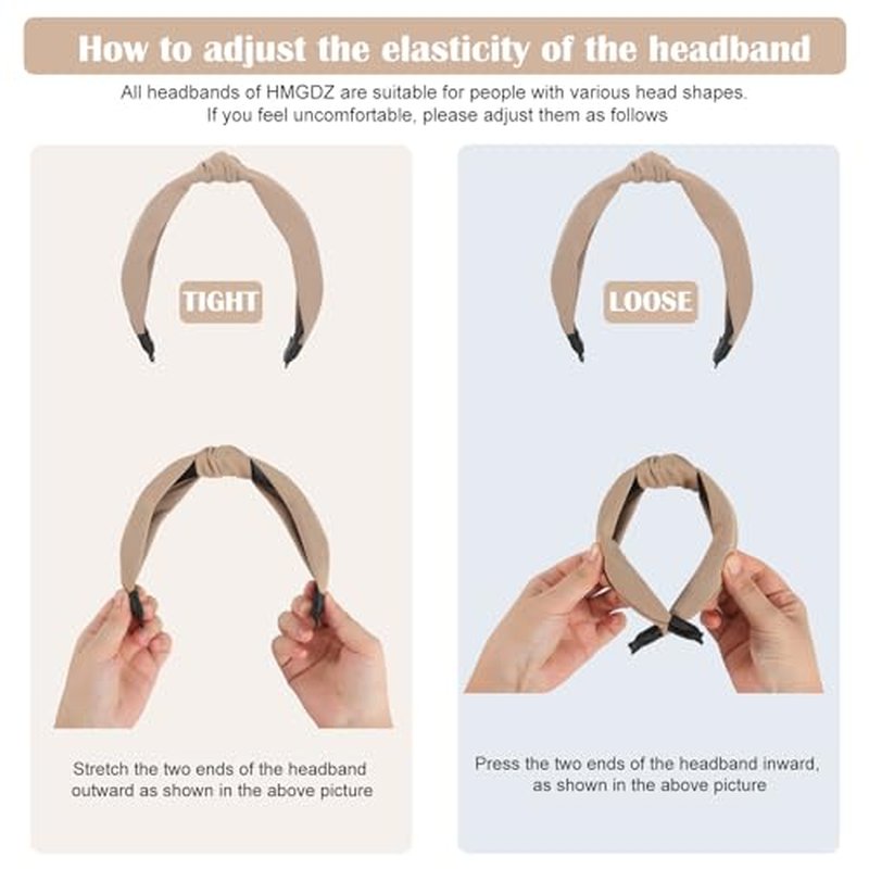 HMGDZ Headbands for Women,Stylish Top Knotted Headbands - Knotted Headband For Women,Fashion No Slip Headband for Women Hairbands Hair Accessories,Suitable for Washing Face, Beauty.
