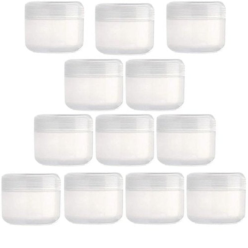 12 Pack 50G/50ML (1.7 oz) Cosmetic Jars, with Liners and Dome Lids, for Cosmetic Samples, Cream, Lotion (transparent)