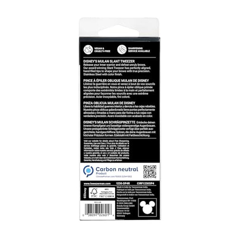 Tweezerman Mulan Slant Tweezer - Eyebrow Tweezers for Women and Men