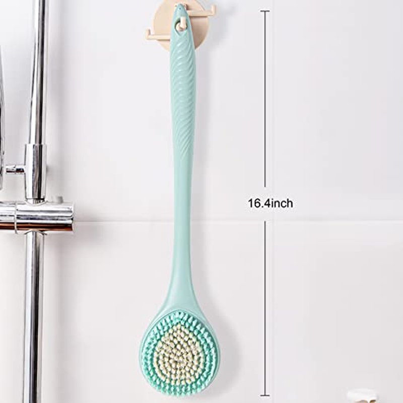 BEDELITE Back Bath Brush Long Handle for Shower - Soft Brush for Men & Women(16.4" Long), Skin Exfoliator for Bath Scrubber Body Brush(Blue)