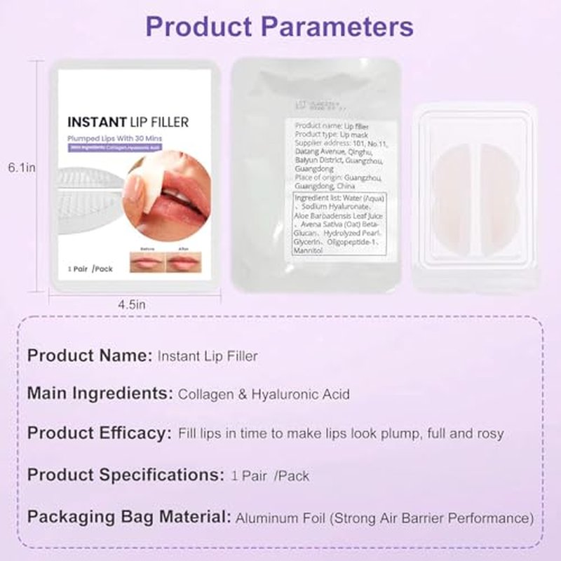 Instant Lip Filler for Plumped Lips, 400 Dissolvable Micro-darts Lip Patches with 1 Pack Mask, Lip Plumper Tool for Woman, Lip Plumper Device with 30 Mins