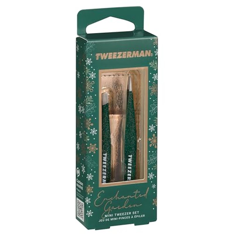 Tweezerman Enchanted Garden Mini Tweezer Set - Eyebrow Tweezers for Women and Men