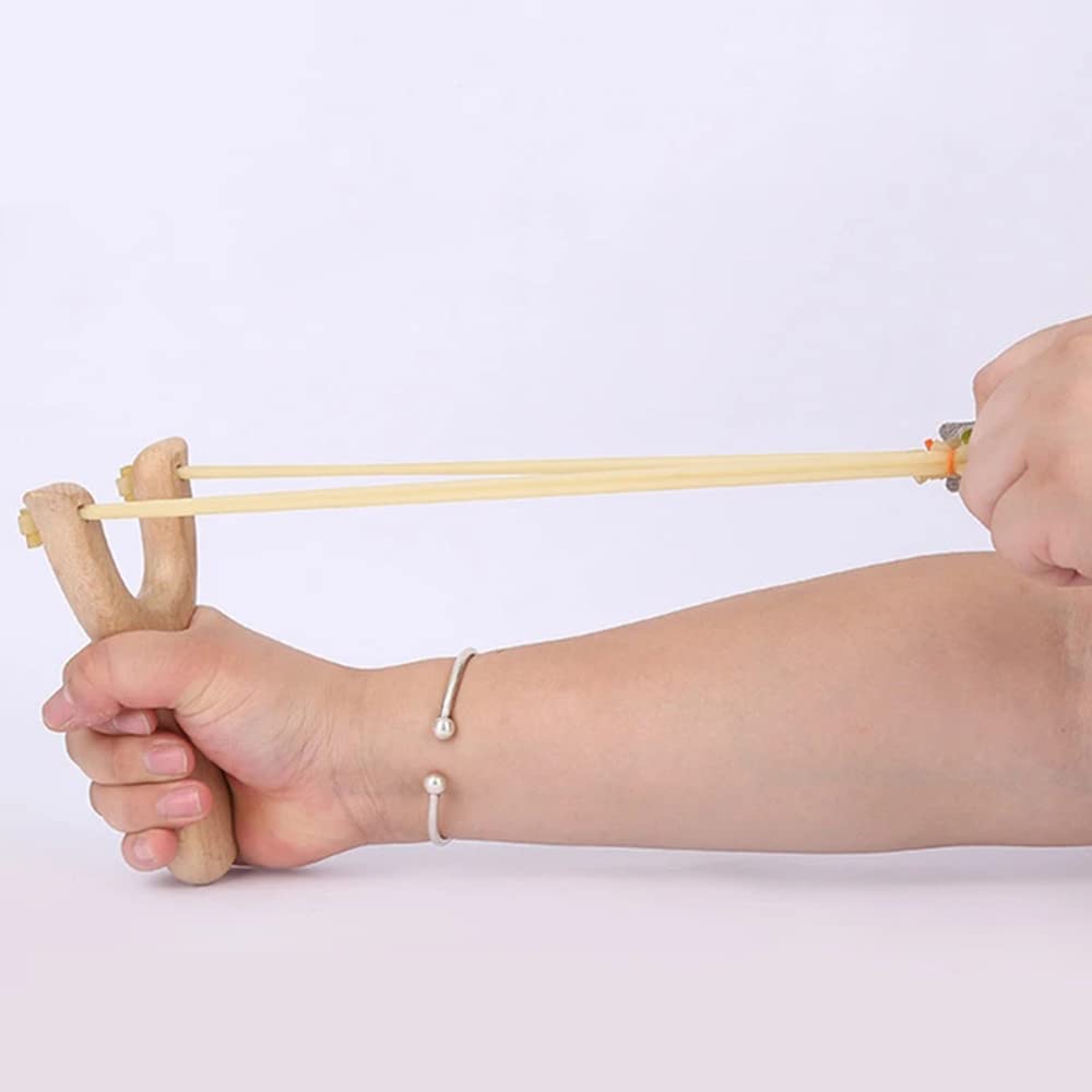 RWHXRWY Beginner-Friendly Wooden Catapult Toy, Outdoor Hunting Skill-Training Catapult Toy, Used for Enhancing Focus, Physical Coordination and Muscle Control, as Well as Relieving Stress. 4 Pack