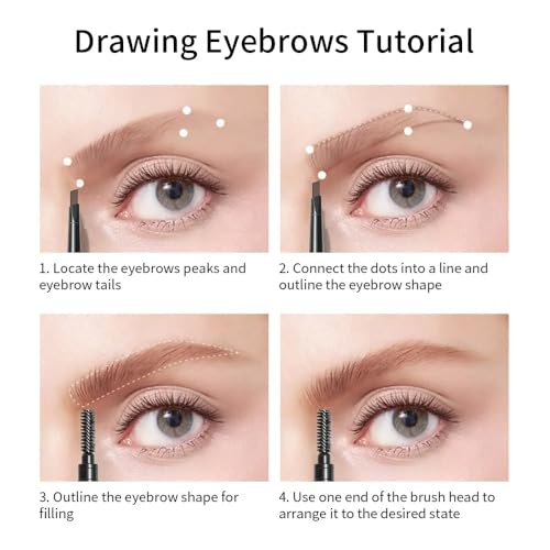 long lasting and waterproof Triangle eyebrow Pencil With Brush (Dark Brown)