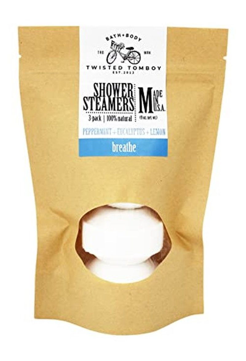 Breathe Easy Eucalyptus Essential Oil with Peppermint and Lemon Shower Steamers 100% Natural Made in USA