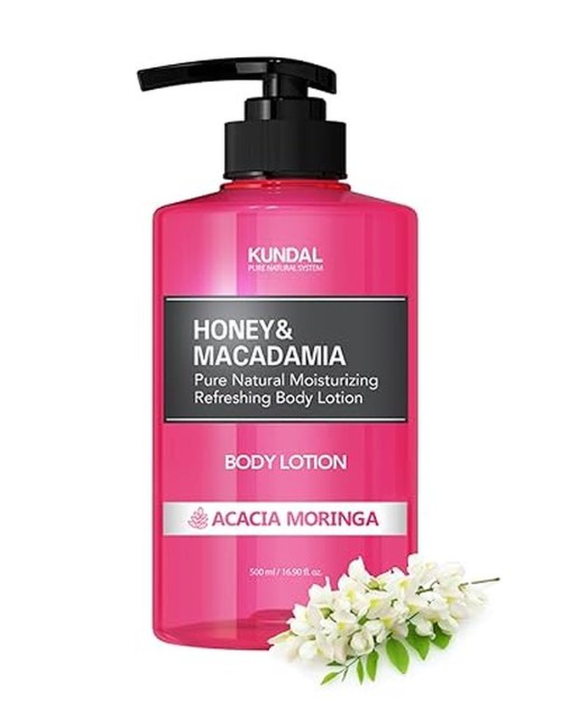 Kundal Nature Body Lotion [Acacia Moringa Scent] Natural Moisturizer with 82% Aloe Vera/Deep Hydration for Dry Skin/Organic Formular Sensitive Skin Friendly 1,000ml(16.9 Fl Oz x 2ea/set)