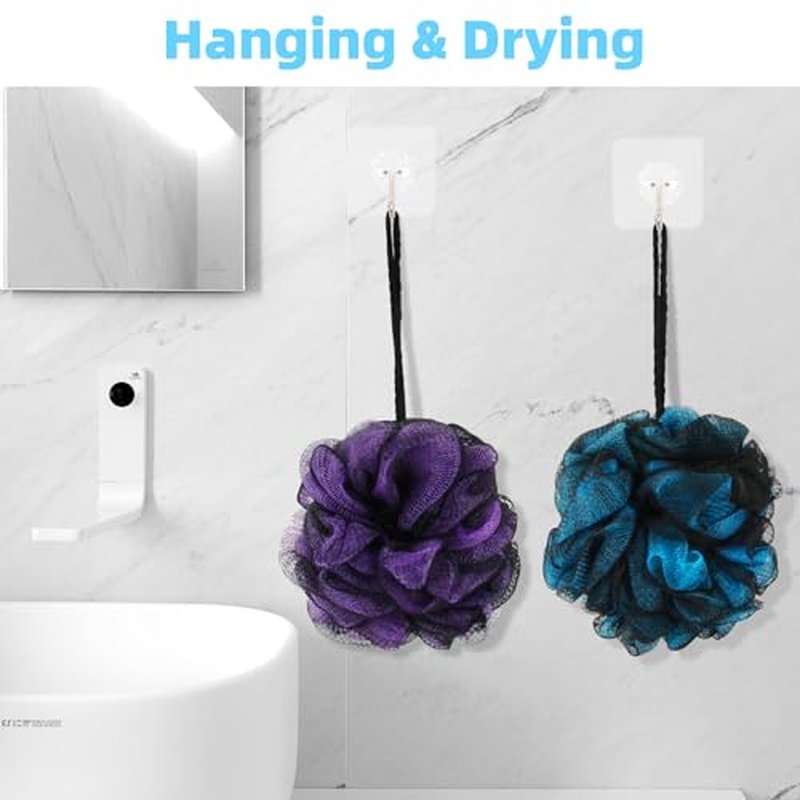 Chuya 60g Bath Loofahs Sponges,Shower Sponge Loofah Body Scrubber Balls for Family Washing 4 Pack