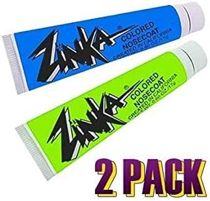 Zinka Colored Nosecoat - Zinc Oxide Water-Resistant Sunscreen | 2 Pack, 0.6 oz Tubes - Blue & Green