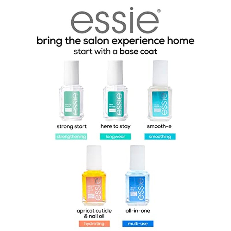 essie Nail Care, 8-Free Vegan, All In One Base Coat and Top Coat, strength and shine nail polish, 0.46 fl oz