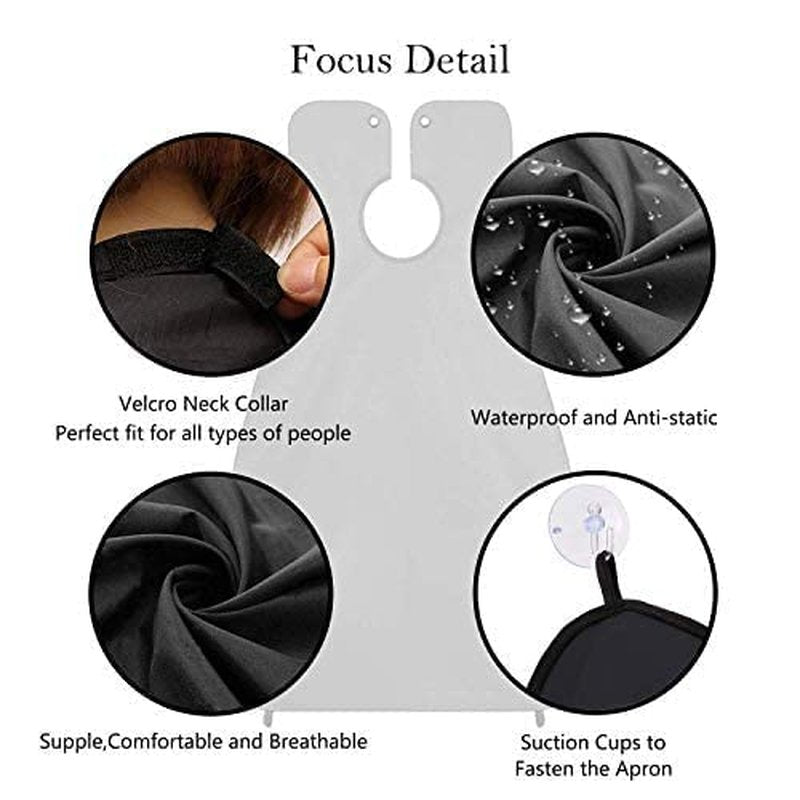 Beard Bib Beard Apron, Beard Hair Catcher for Men Shaving & Trimming Non-Stick Waterproof Beard Cape Grooming Cloth with 3 Suction Cups & A Box Birthday Gifts for Father's Day Men Him Boyfriend