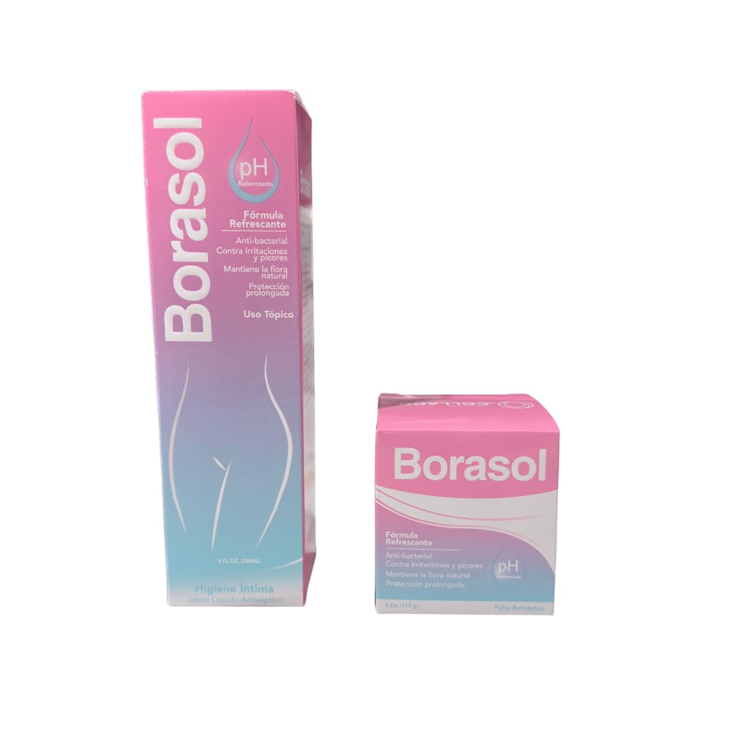 Borasol Liquid Antiseptic, No Coloring Added Plus Borasol Antiseptic Powder 4oz 114g