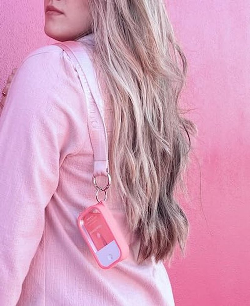Touchland Mist Case for Power Mist and Glow Mist (1FL OZ), Protective and Stylish Hand Sanitizer Spray Accessory, Silicone Case with Keyring, Bubblegum Pink