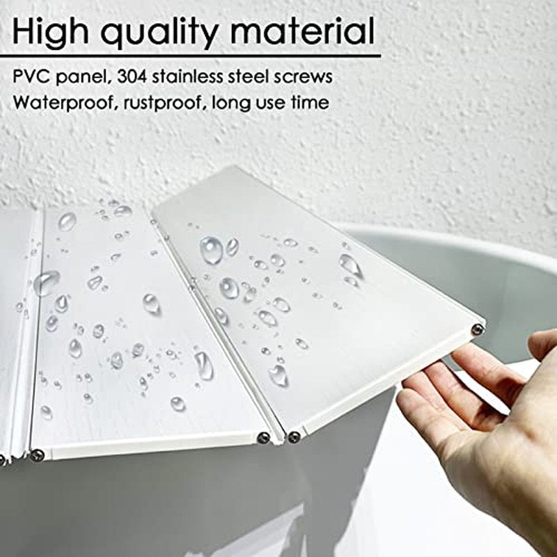 Bathtub Tray, Foldable Anti-dust Bathtub Cover Bath Insulation Cover, PVC Shutter Bath Lid Fit Most Tubs, Can Store Wine Glass, Books, Tablets, Cellphones