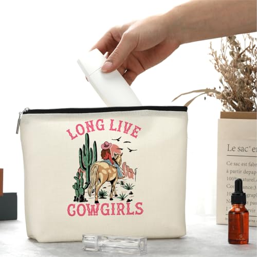 Western Girls Gifts Cowgirl Gifts Western Gifts for Women Western Stuff for Lovers Retro Makeup Bag Cosmetic Bag Friendship Gifts for Friends Girls Niece Sister Birthday Mothers Day Graduation