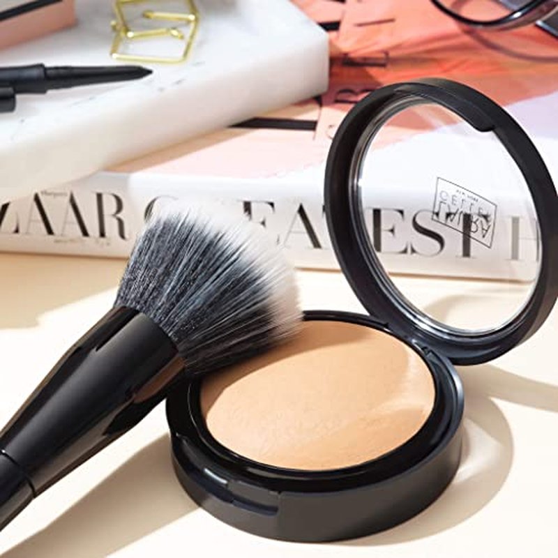 LAURA GELLER NEW YORK Baked Double Take Powder Foundation - Porcelain - Buildable Medium to Full Coverage - Matte Finish