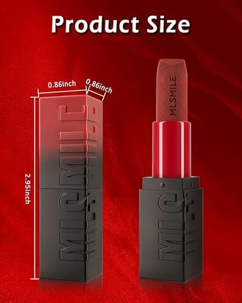 Matte Lipstick Rose Pink, Nude Matte Lipstick Long-Lasting Lip Makeup Waterproof Smudge Proof for Women,Silky Velvet Moisturizing Lip Stick High Impact Lip Color Lip Gloss Balm Gift for Girls-01