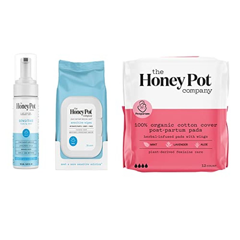 The Honey Pot Company - Herbal Pads for Women - Heavy Flow w/Wings - Infused w/Essential Oils for Cooling Effect & Organic Cotton Cover - Sanitary Pads for Women - Feminine Care - FSA & HSA - 16ct