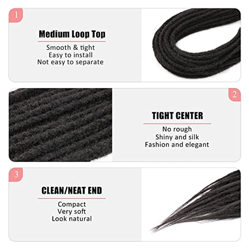 DAIRESS 24 Inch 50strands/pack Synthetic Dreadlocks Extensions Thin 0.6cm Soft Reggae Hair Hip-Hop Style Dread Extensions Long Crochet Braids For Hippie Dread locks Hair(24Inch 50strands, 613)