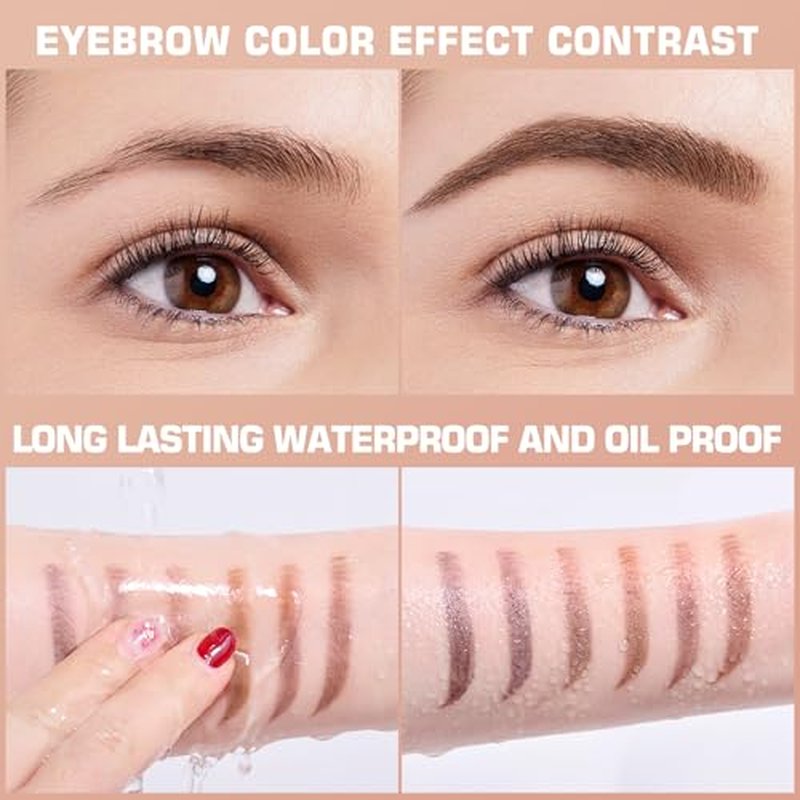 Tattoo Peel Off Eyebrow Gel Tint - Brow Gel With Eyebrow Stencils, Long-lasting Waterproof Transfer-proof Eye Brow Tinting Kit For Fuller & Defined Looking Brows (Light Brown, 1 PCS)