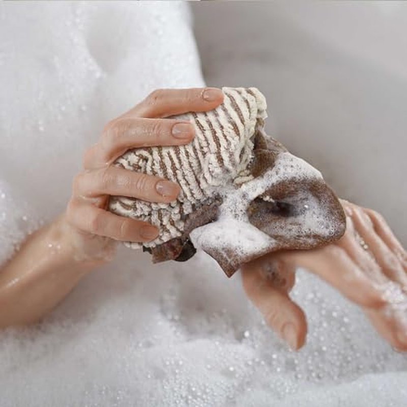 Cleanbear Wash Cloths 12 Pack, Jacquard Weaved Cotton Washcloth for Body and Face, 13.5 by 13 Inches Soft Face Towels for Sensitive Skin (Light-Brown)