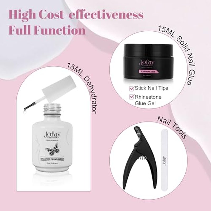 Gel Nail Kit , 1008Pcs Easy Nail Extension Set , Matte Short Almond Shape Full Cover False Nail Tips ,12 Size Gel Nail Extension Kit with Solid Nail Glue, LED Nail Light , Nail Prep Dehydrate
