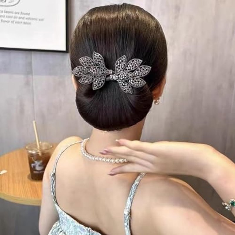 Insstyle Full Star Flower Hair Accessories, Hand Embroidered Flowers Deft Bun Hair, Character Hair Accessories,Lazy Hair Curler (A1)