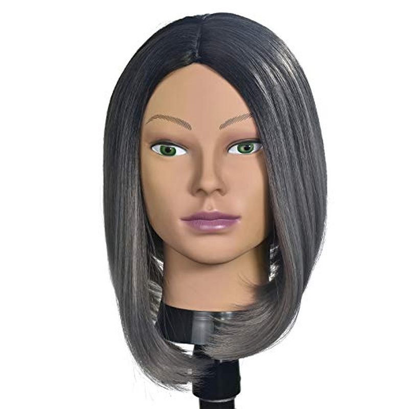 Ba Sha Afro Cosmetology Mannequin Head Bald Manikin head for Wigs Making Wig Display Hat Display Glasses Display with Free Clamp