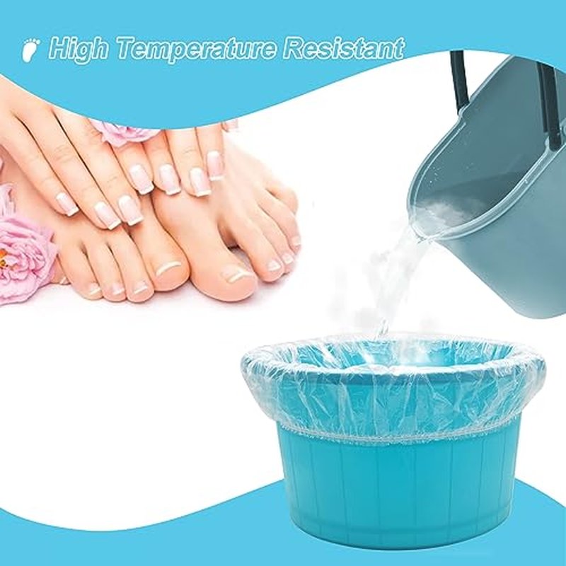 Charmyth Pedi Guard Bath Liners, Disposable Pedicure Liners, Spa Footsie Clear Pedi Guard Bath Liners for Foot Bath Spa Massage Thick Elastic 2XL 200 Count